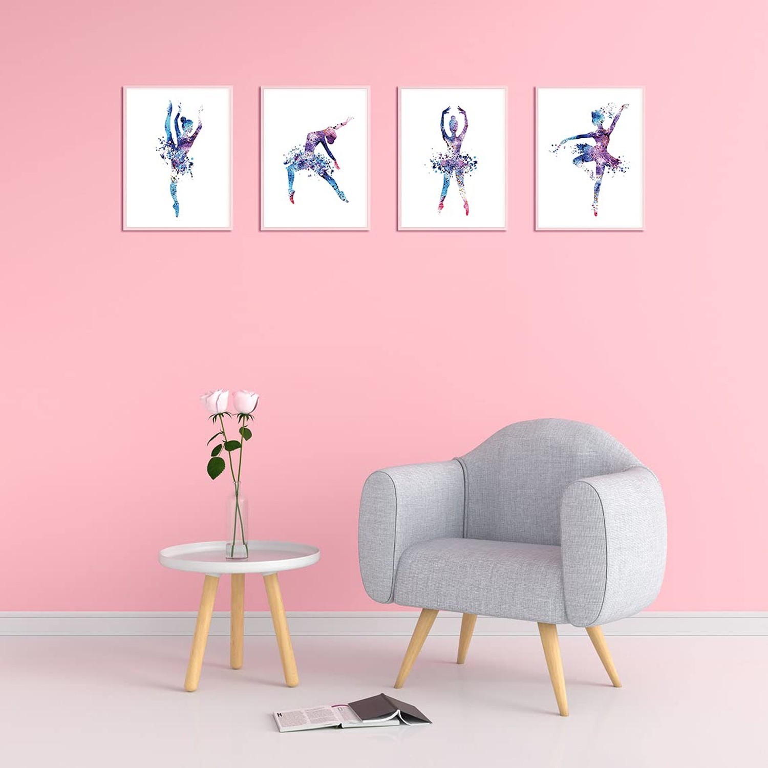 Watercolor Ballet Prints Ballerina Dancers Wall Art Woman Dancing Decor Girls…