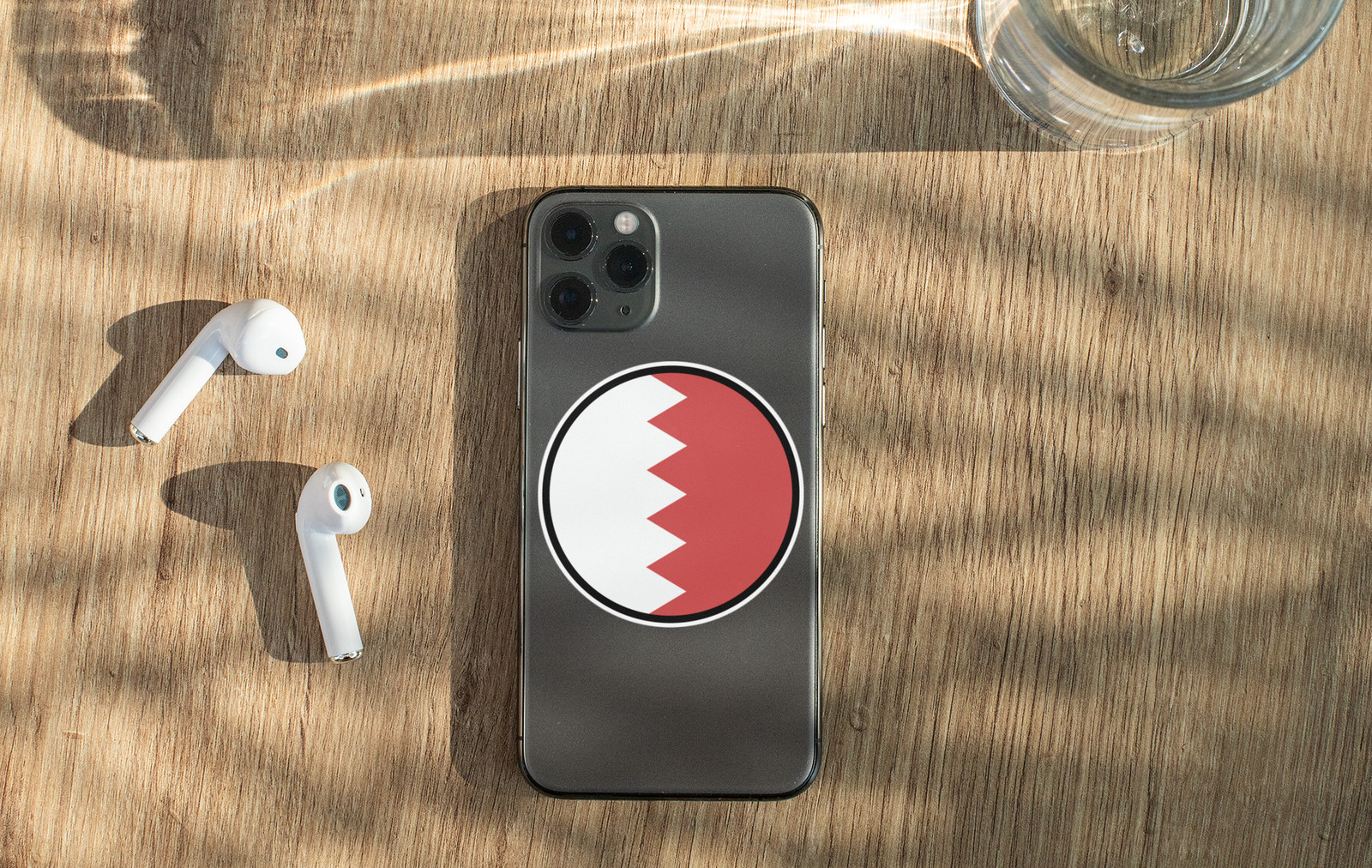 Bahrain Flag Circle Sticker Decal