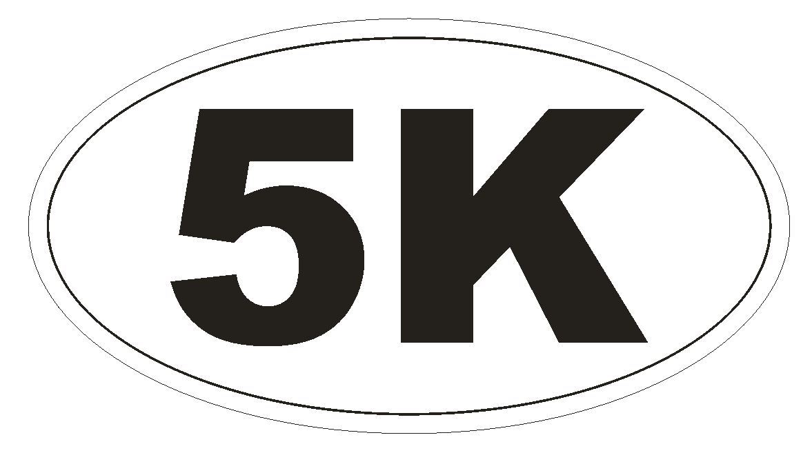 5K Marathon Oval Bumper Sticker or Helmet Sticker D141 Laptop Phone Euro Oval