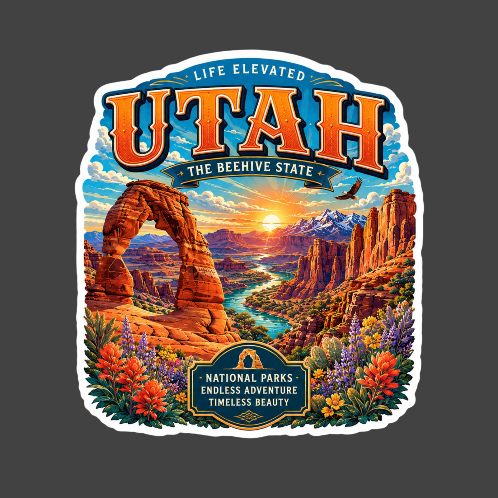 Utah Sticker Vinyl Decal Delicate Arch National Parks Desert Travel Souvenir