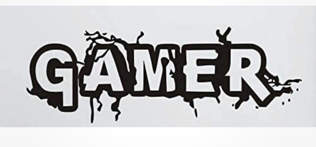 Gamer Wall Decal Black Large Wall Sticker Car Decal Large 35.4”x11.8”