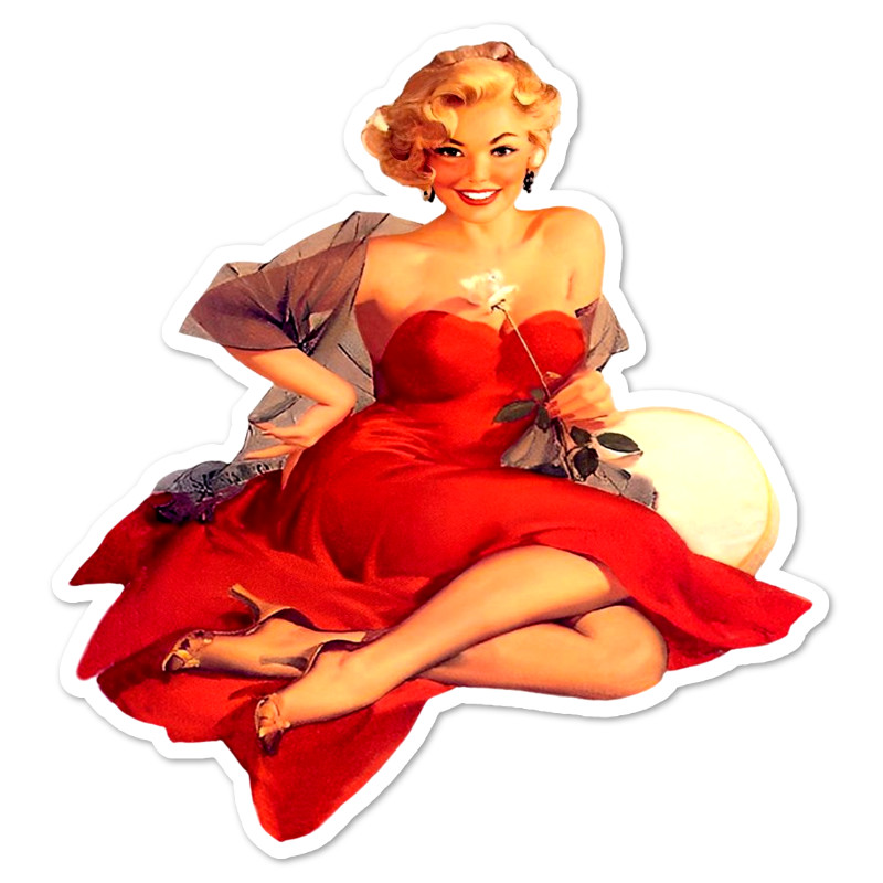 Pin Up Glamour Retro Vinyl Sticker Water Resistant Scrapbook Laptop Water Bottle