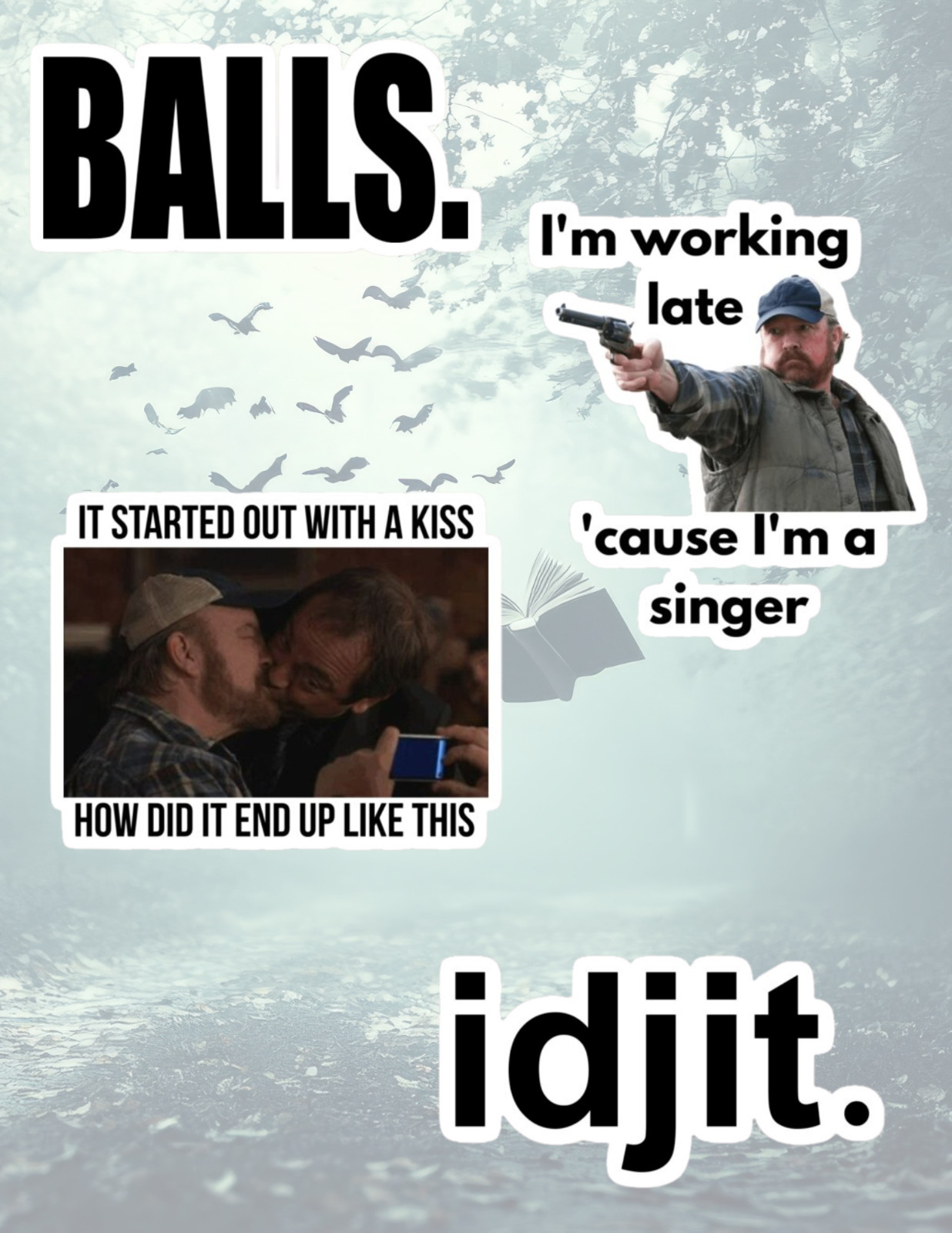 Supernatural Bobby Singer 4pc Sticker Pack