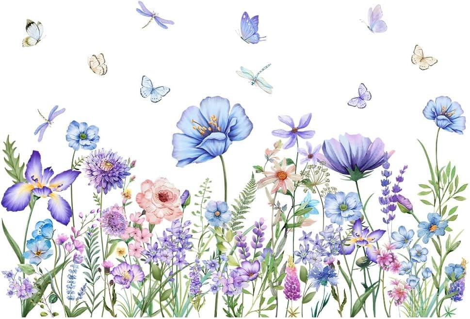 Wildflower Window Cling Butterfly Glass Decals for Bird Windows Strike Preven…