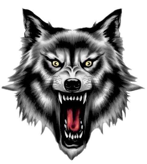 NEW LETHAL THREAT WOLF HEAD MINI DECAL STICKER 2.75"x3" RC00035