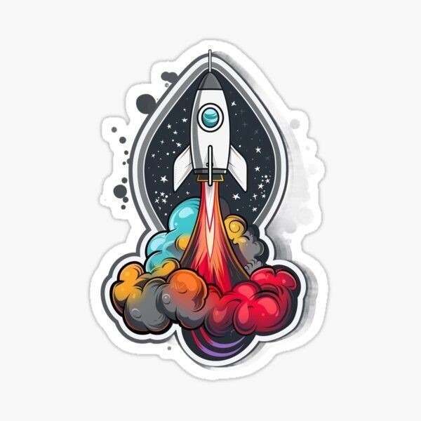 Galaxy Astronaut Sticker | Planet Rocket Space Decal Waterproof Vinyl