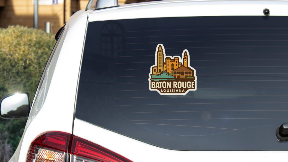 Baton Rouge Louisiana Sticker Decal Vinyl Die-Cut City Skyline Landmark Design