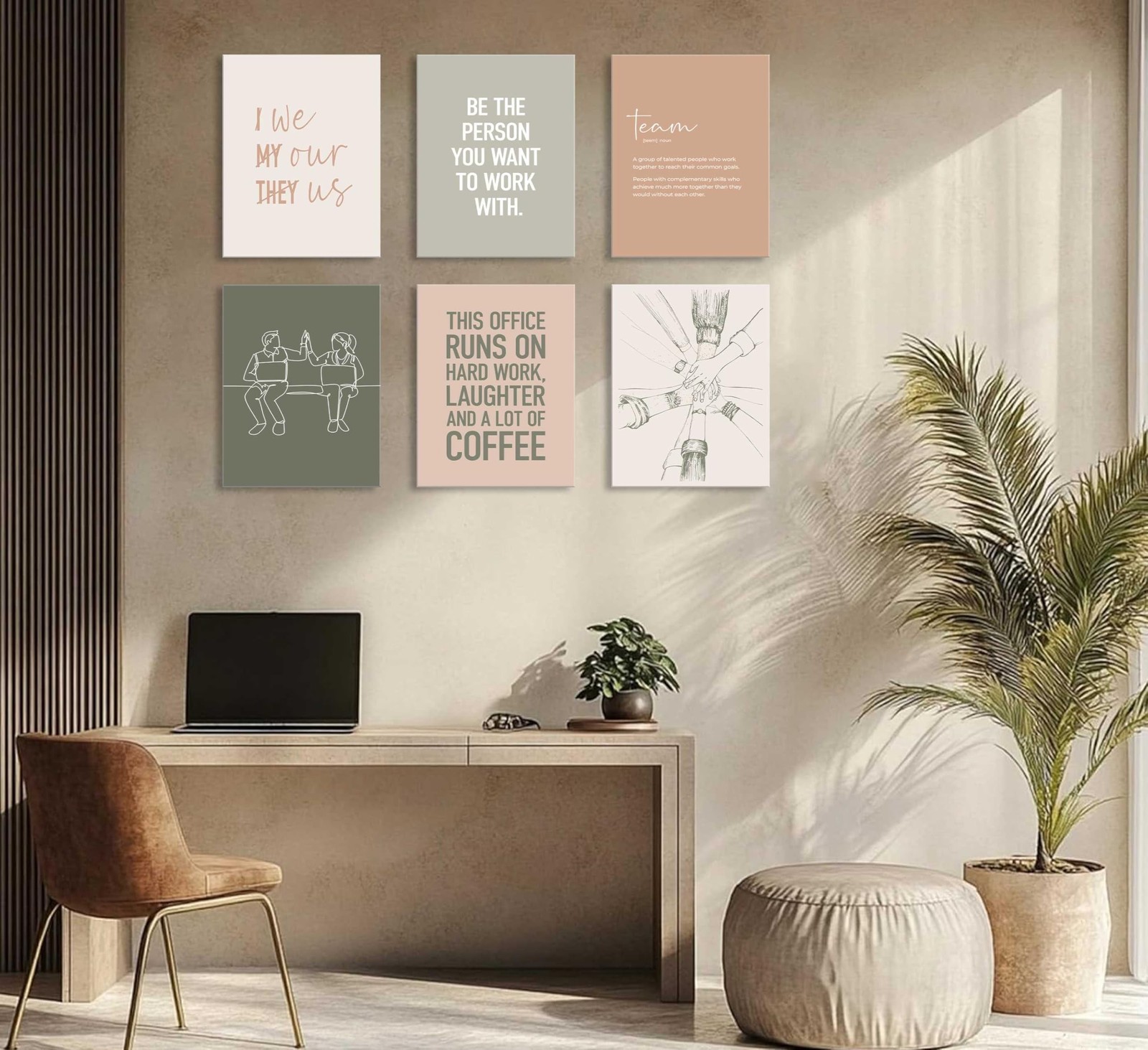 6Pcs Office Inspirational Canvas Wall Art Teamwork Motivationa Paintings Insp…