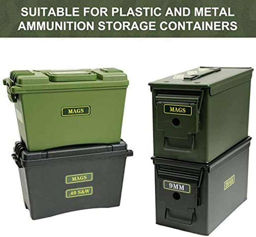 Ammo Can Vinyl Sticker Set Decal Label .410 .44 .45-70 .22 .223 .308 9MM .380 .4