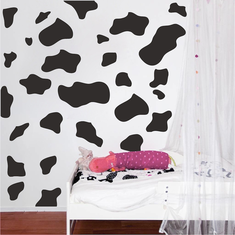 Animal Wall Decal Print for Bedroom Cow Spot Animal Wall Stickers Cow Print a01