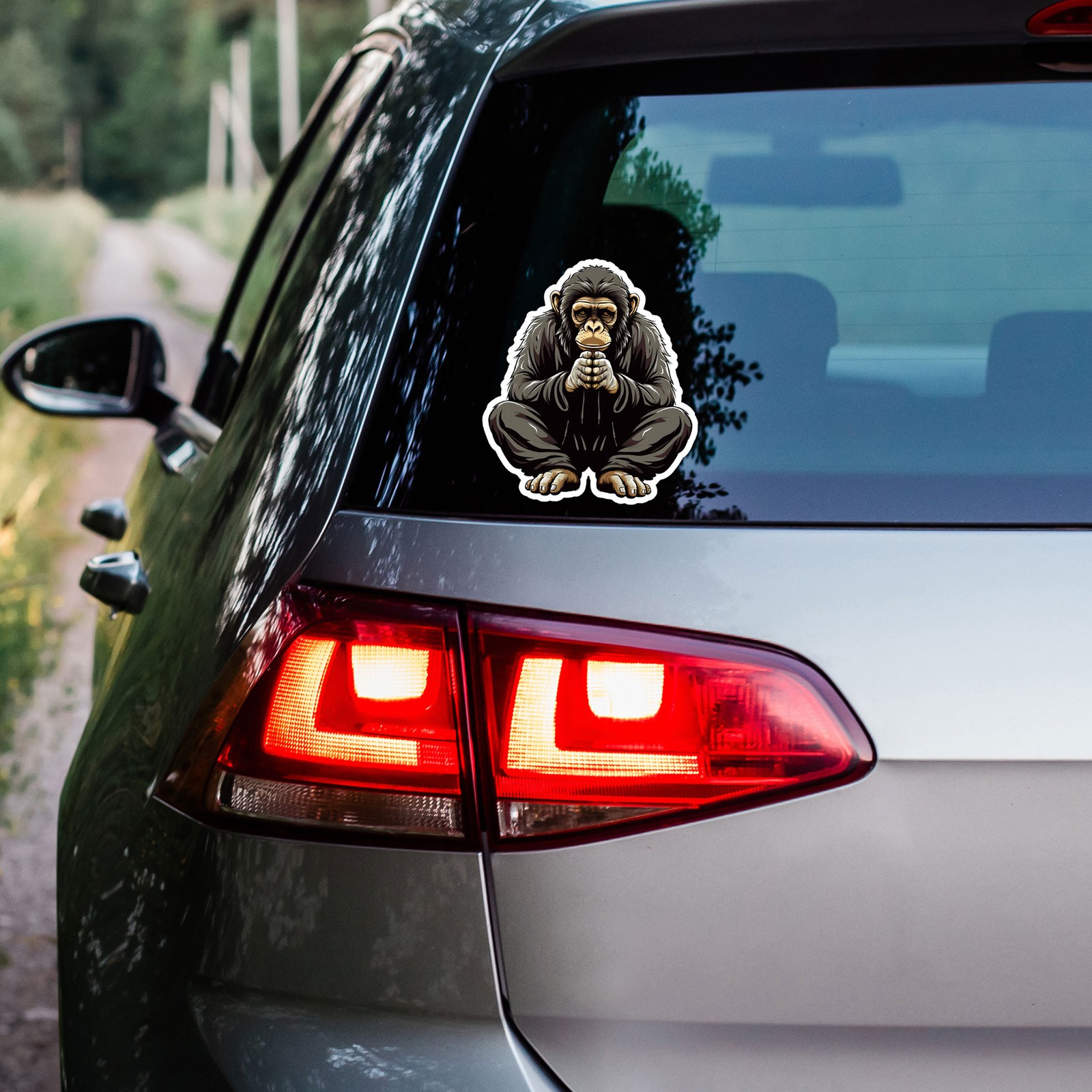 Cartoon Chimp Monkey – Vinyl Decal Sticker – Car Window Laptop – ebn11806