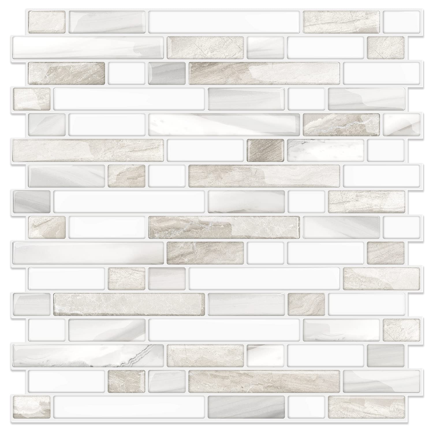 Thicker Design Peel and Stick, Self Adhesive Stick On Tile Backsplash for Kit…