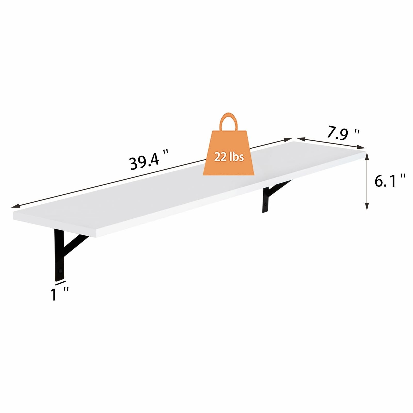 DINZI LVJ Long Wall Shelves, 39.4Inch Wall Mounted Shelves Set of 2, Easy-to-…