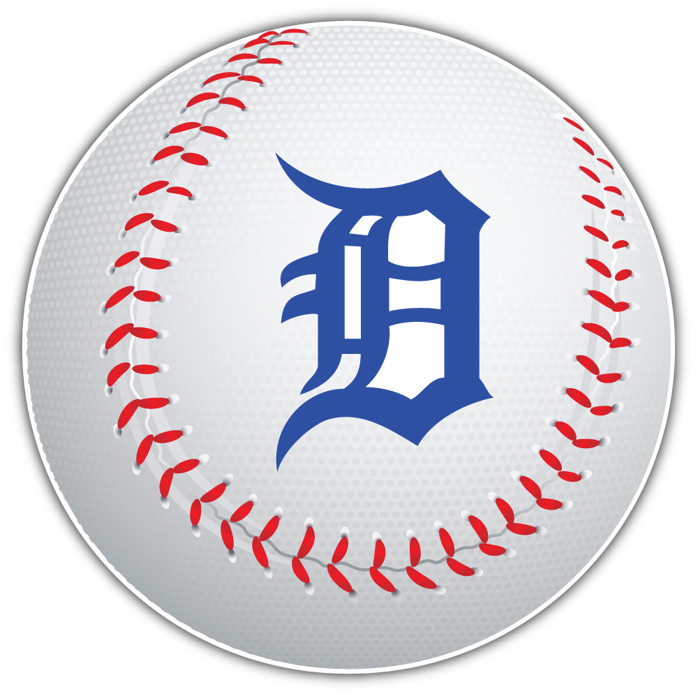 Detroit Tigers Letter MLB Logo Ball Car Bumper Sticker Decal – 3" or 5"