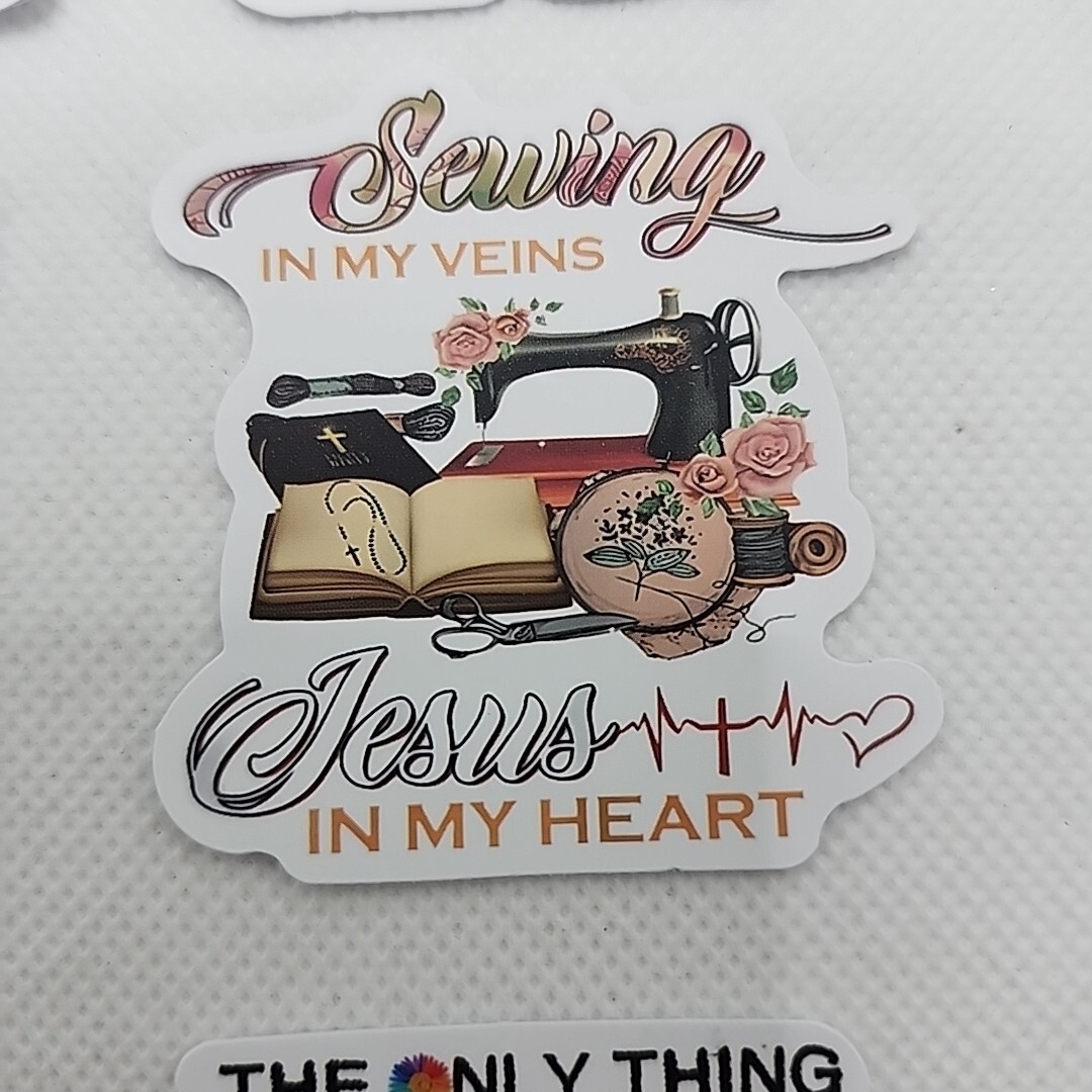 Lot Of 9 Crafts Knitting Sewing Quilting Garden Vinyl Waterproof Stickers Quotes