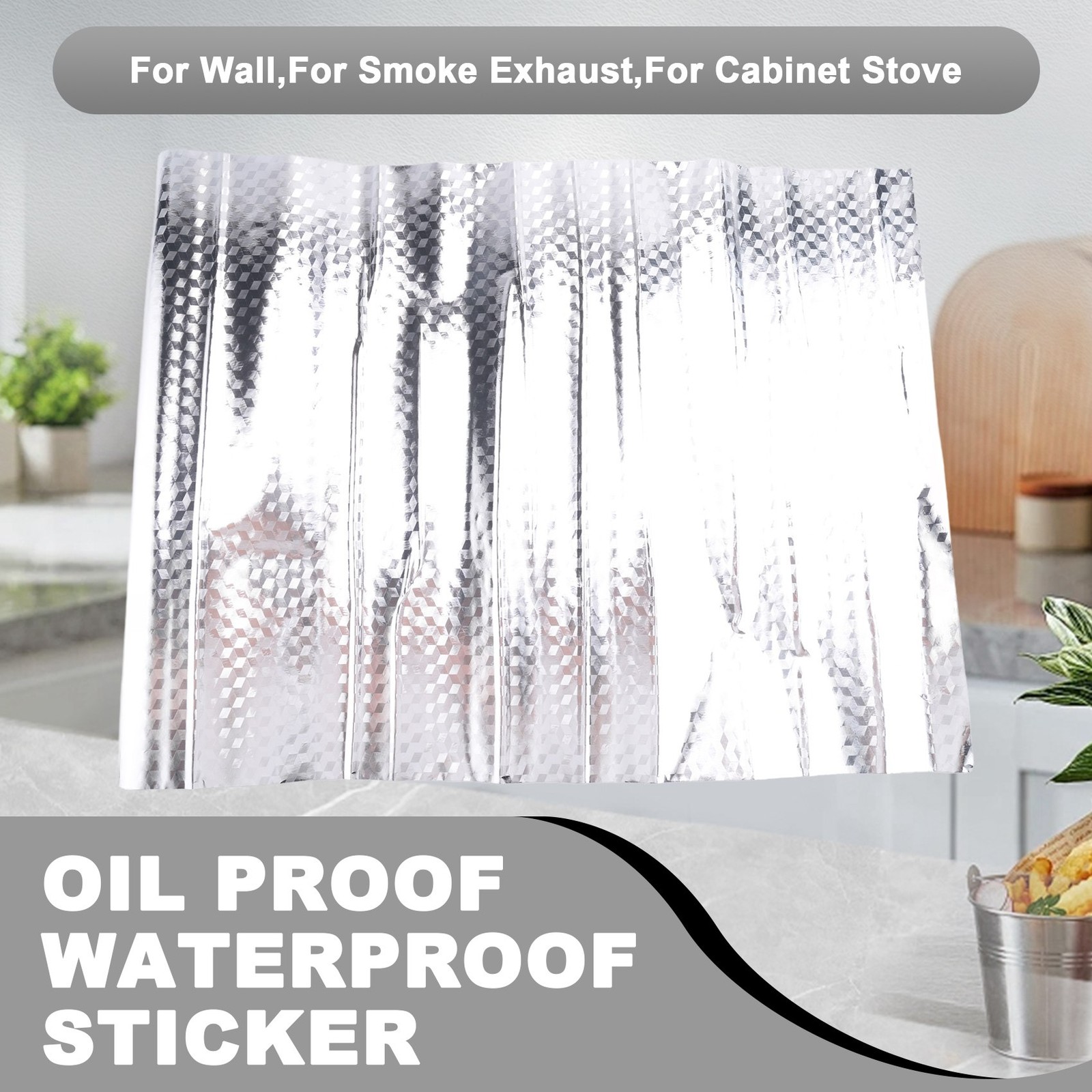 Kitchen Oil Proof Sticker Aluminum Foil Kitchen Stove Cabinet Stickers3316