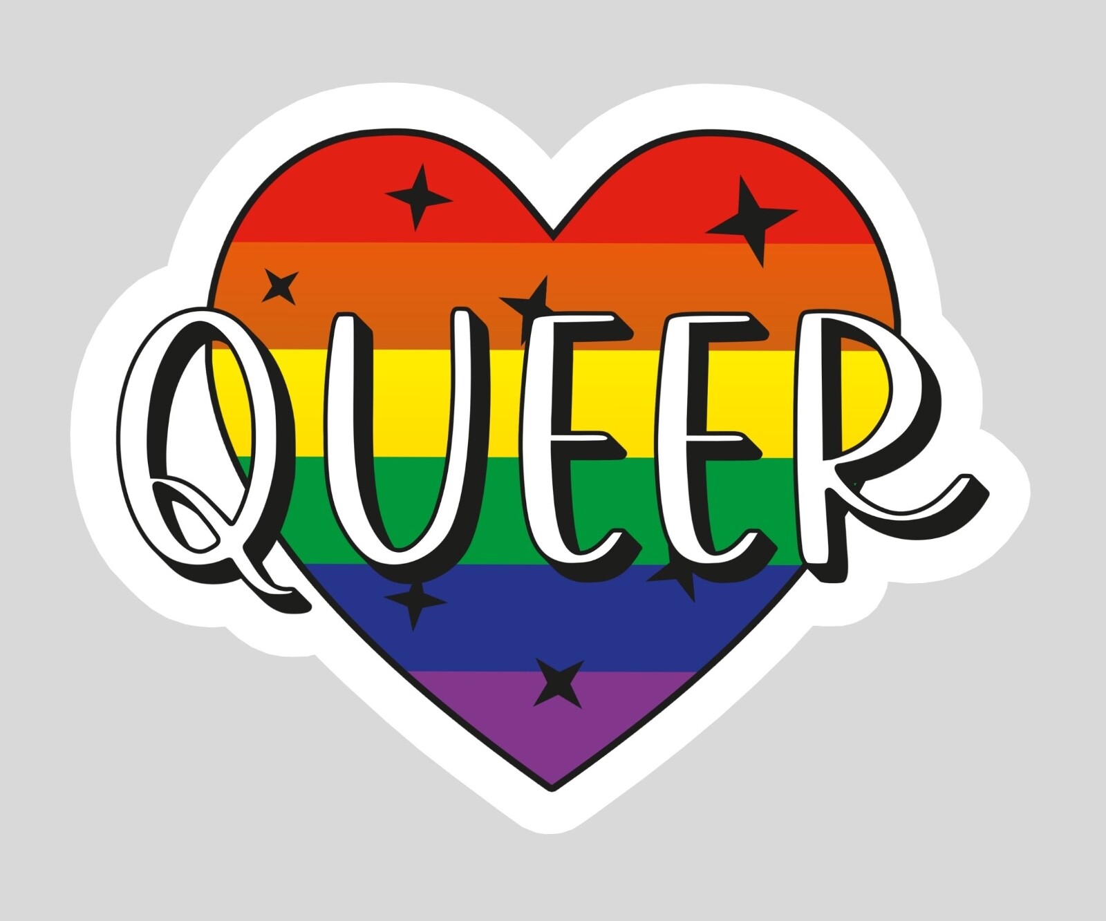 Gay Pride Queer Rainbow Heart STICKER