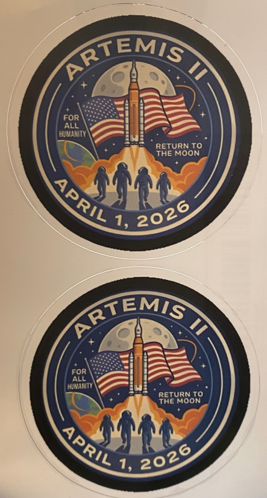 Artemis II Mission 2026 – Return to The Moon Sticker "2pack"