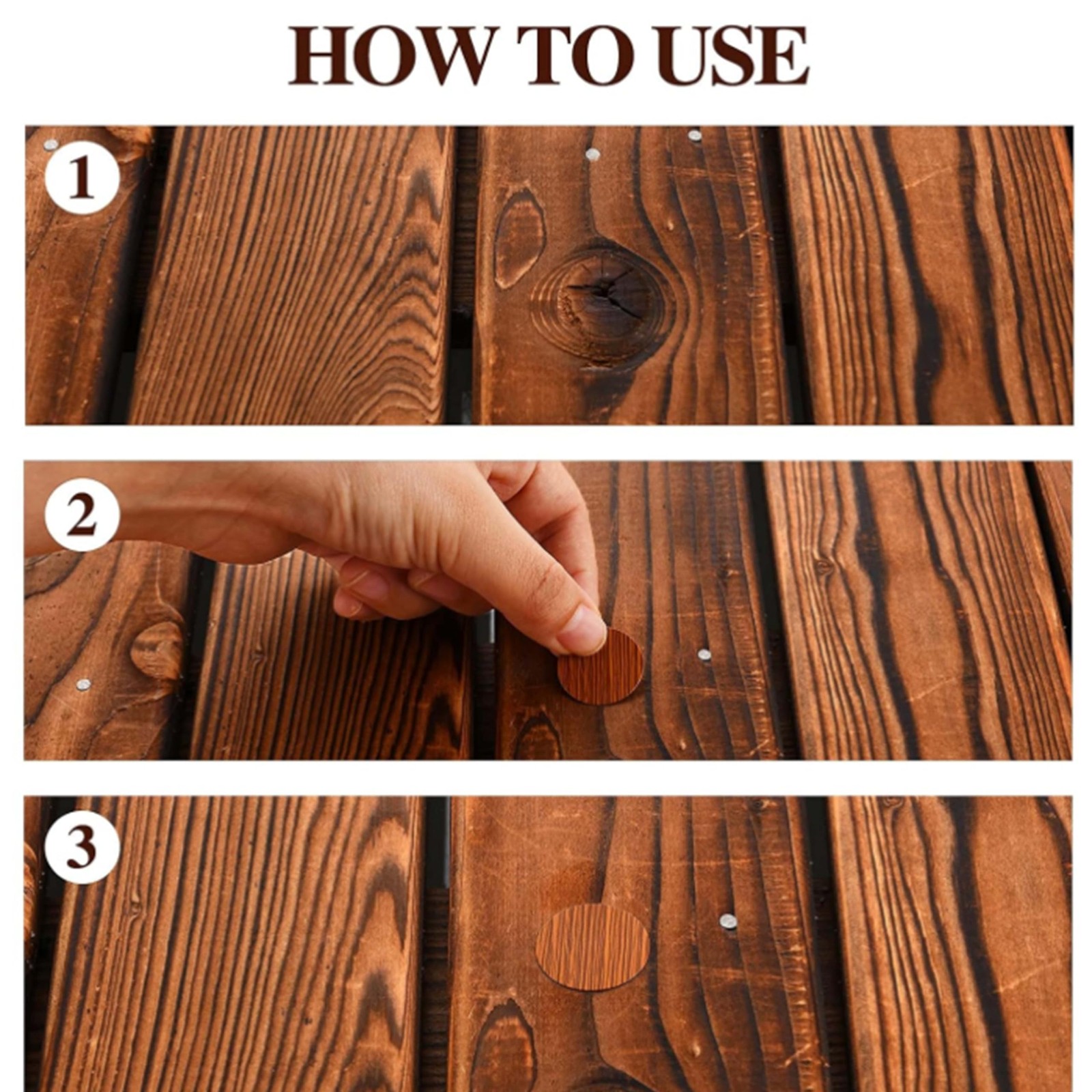 540 PCS Adhesive Screw Hole Cover Stickers Wood Grain Furniture Polychrome