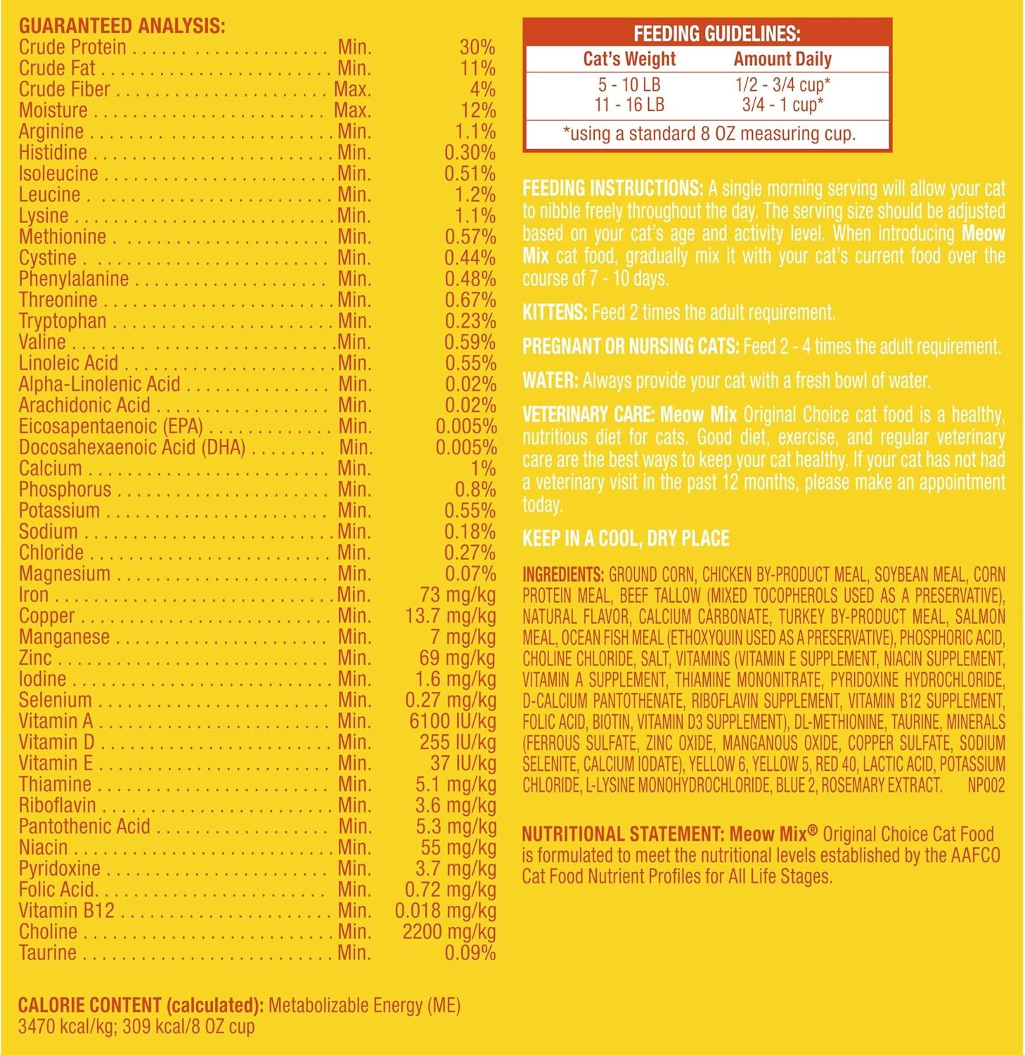 Meow Mix Original Choice Dry Cat Food, 3.15 Pounds