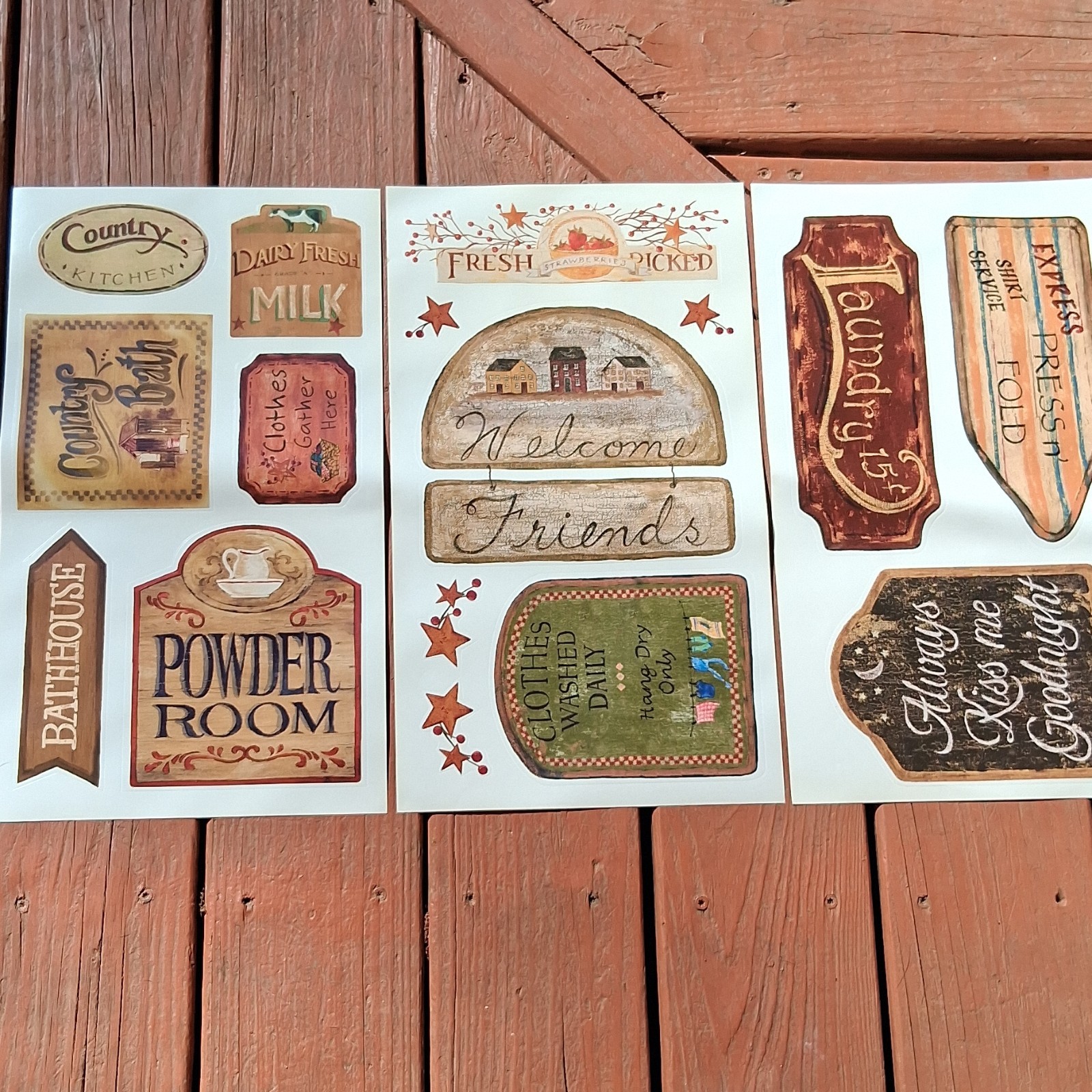 Country Style Vinyl Wall Decal Stickers for Kitchen, Laundry, Bathroom
