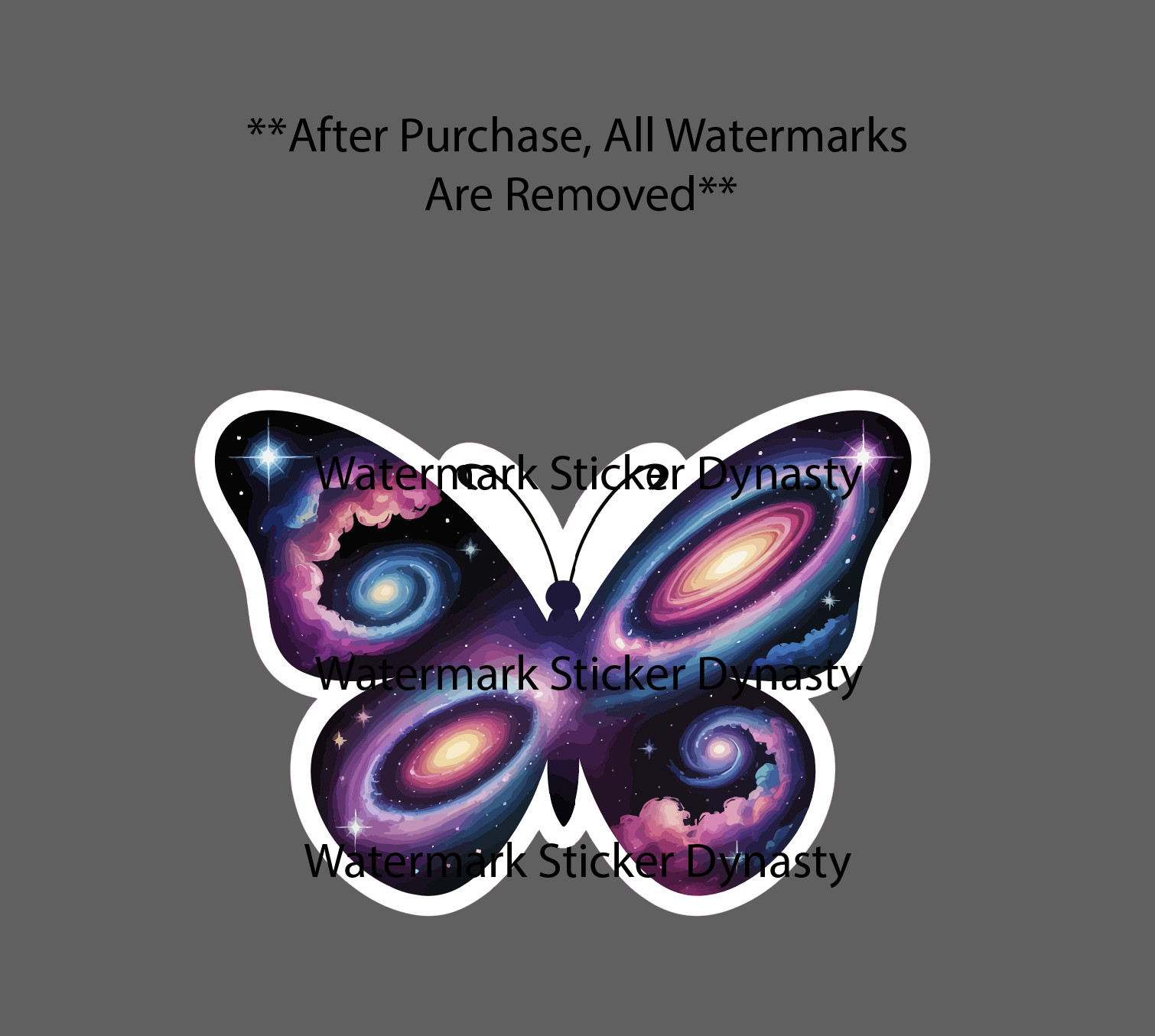 Butterfly Galaxy Sticker Waterproof Decal Animal Space Stars Planet Gift NEW