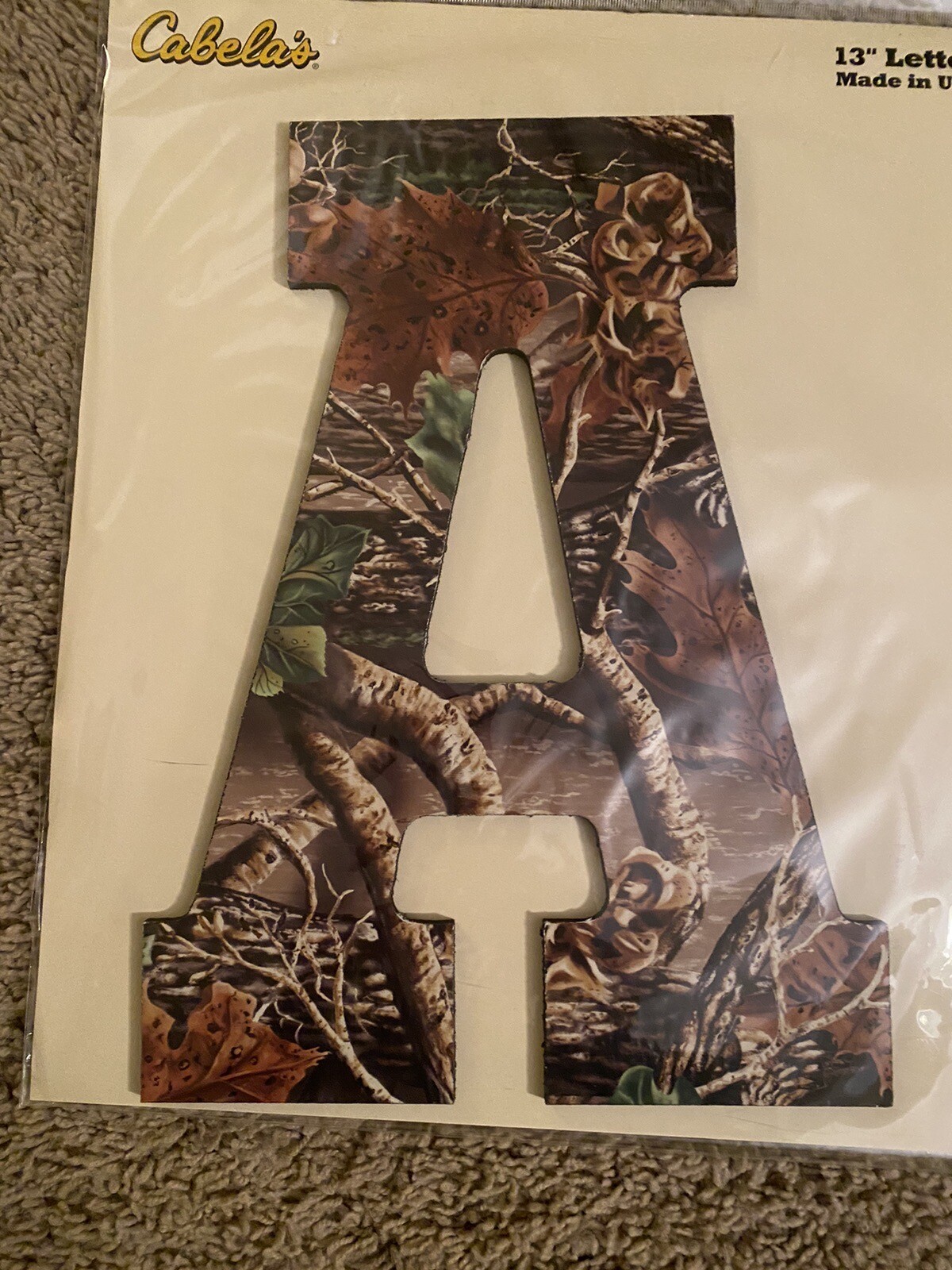 5pc Cabelas Camouflage Wall Decor Lettering “DREAM” 13 Inches New In Package