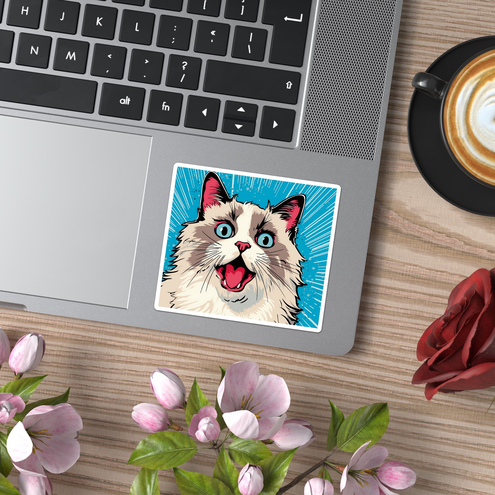 Popart Ragdoll Cat – Vinyl Decal Sticker – Car Window Laptop – ebn11850