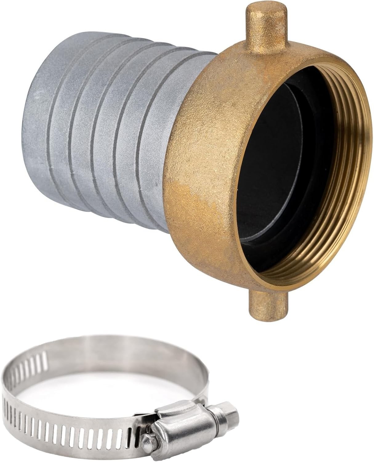 EASTRANS Aluminum Female Hose Fitting with Brass Nut, 1 inch Pin Lug Hose Sha…