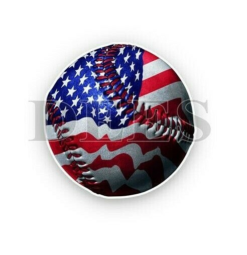 Baseball American Flag Stickers Indoor Outdoor Decals Variable sizes Set of 2