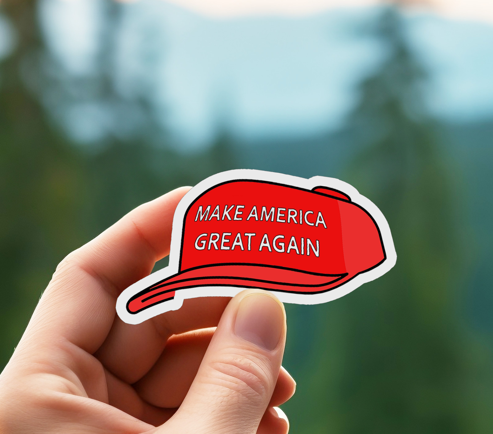 – NEW- for 2024 Trump Hat Sticker – MAGA Vinyl Sticker – For Laptop , Tumbler