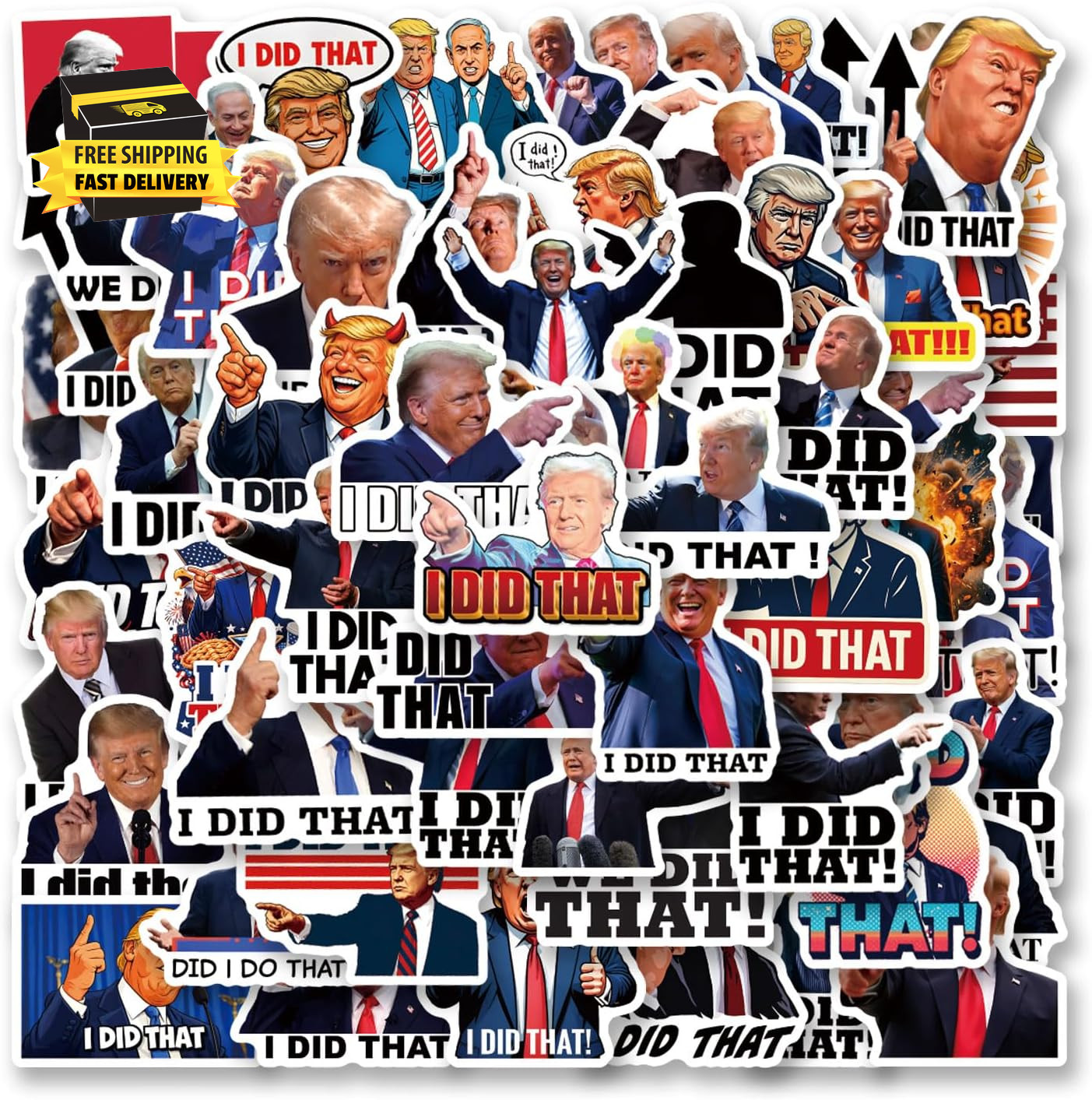 60Pcs I Did That Stickers Funny Meme I Did That Sticker Waterproof Vinyl Decals