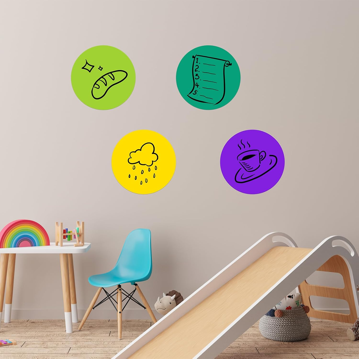 Colorful Dry Erase Dots Circles for Tables Dry Erase Spots for Desk, 10 Pcs | Se