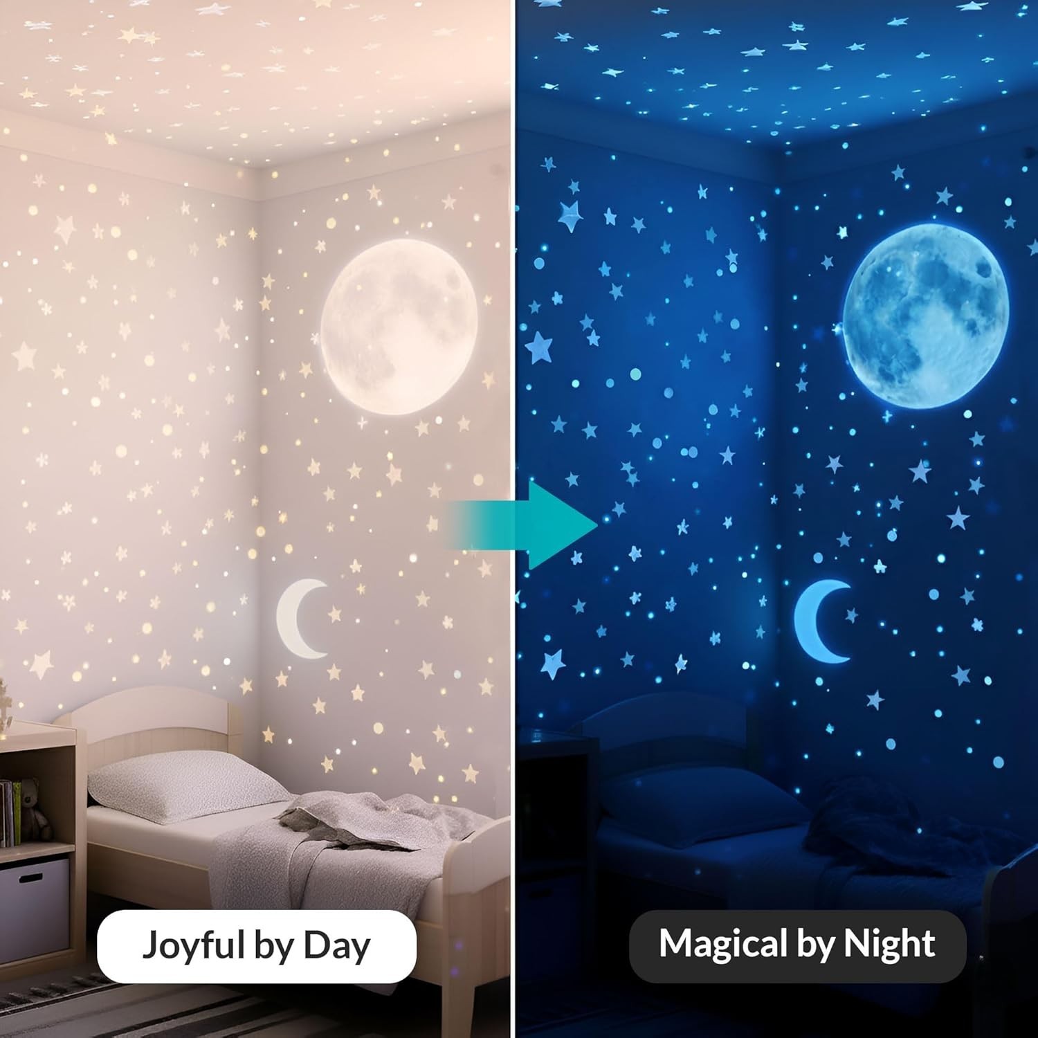 Glow in The Dark Stars Ceiling Pack 1050 pcs Kids Room Decor Blue Space