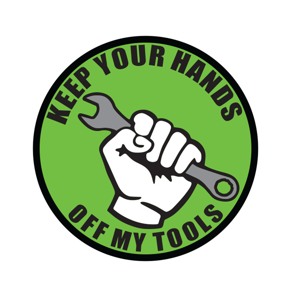 Keep Your Hands Off My Tools Sticker Toolbox Wrench Decal 5W x 5H in