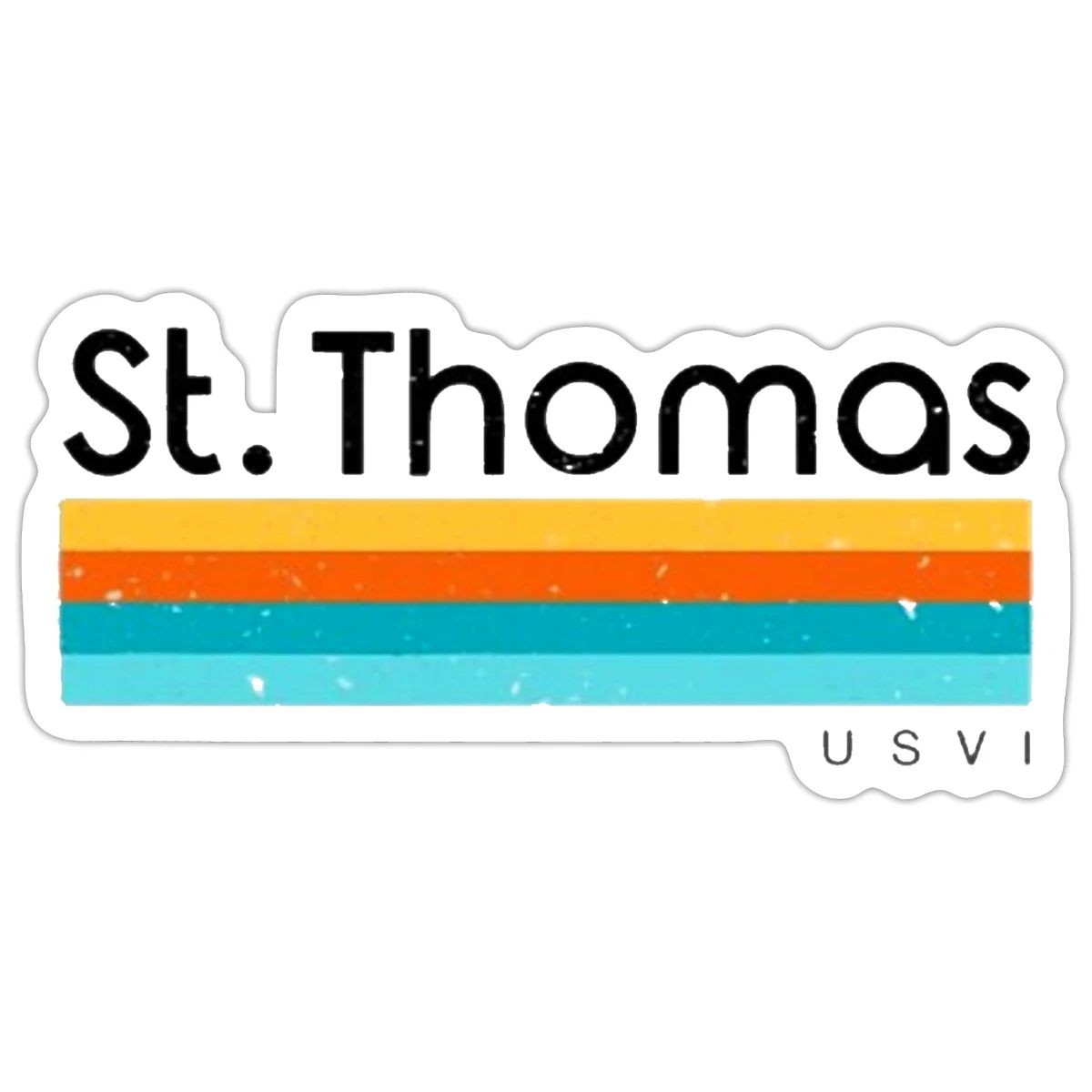 St Thomas Retro Caribbean Flag Sticker, max. 4 x 4"