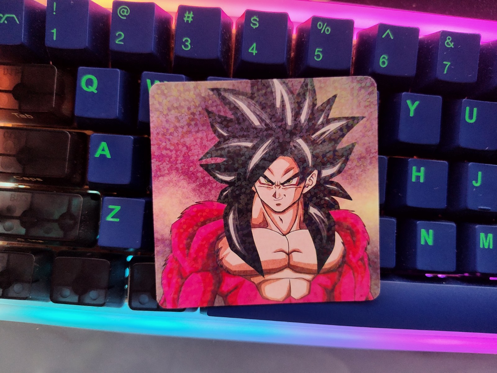Goku SSJ4 Stare DBZ Dragon Ball Z Retro Nostalgia Sticker Holographic