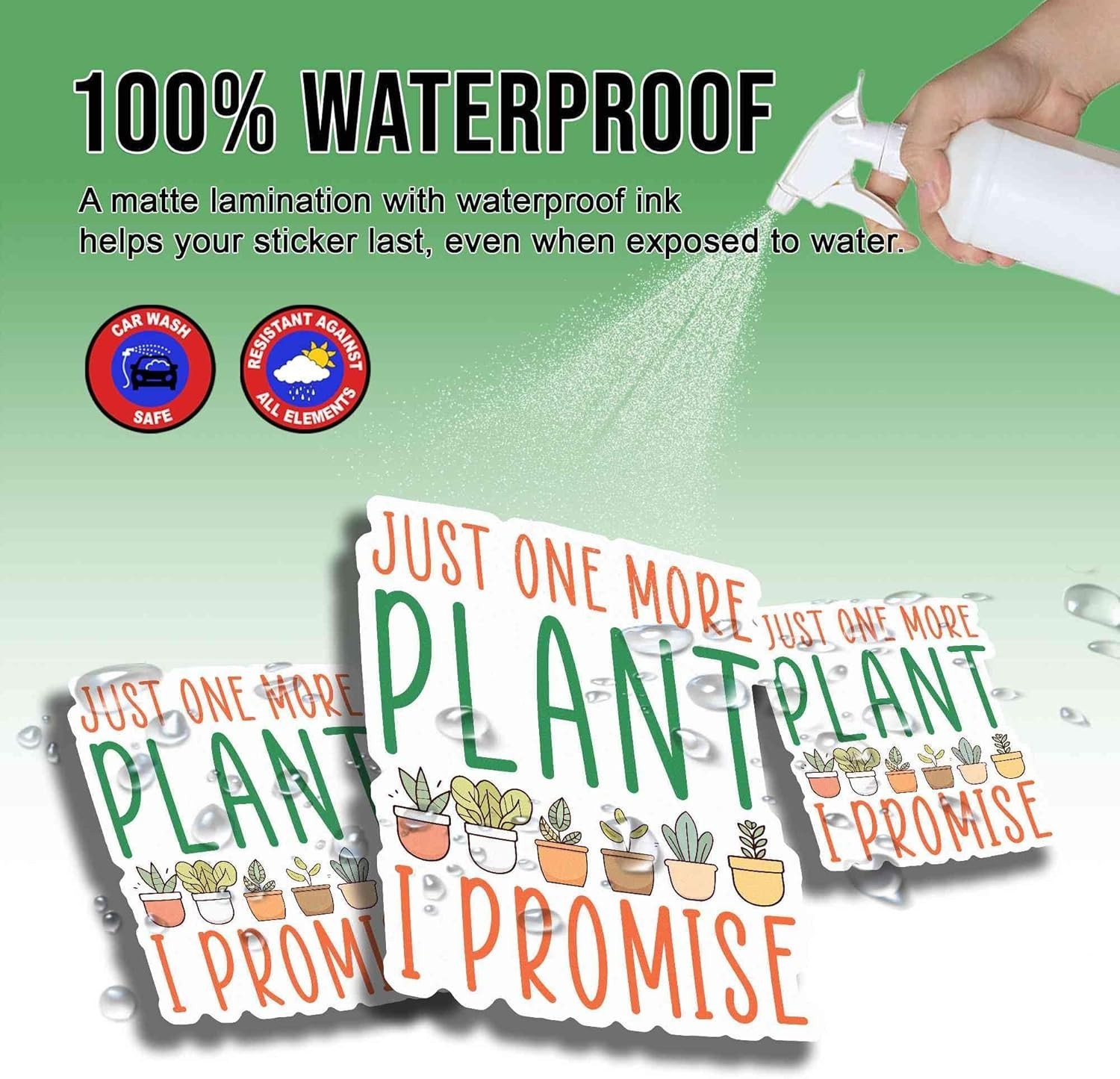 Plant Sticker ust One More Plant I Promise Plant Pot Botanical Gardener Gift 3"