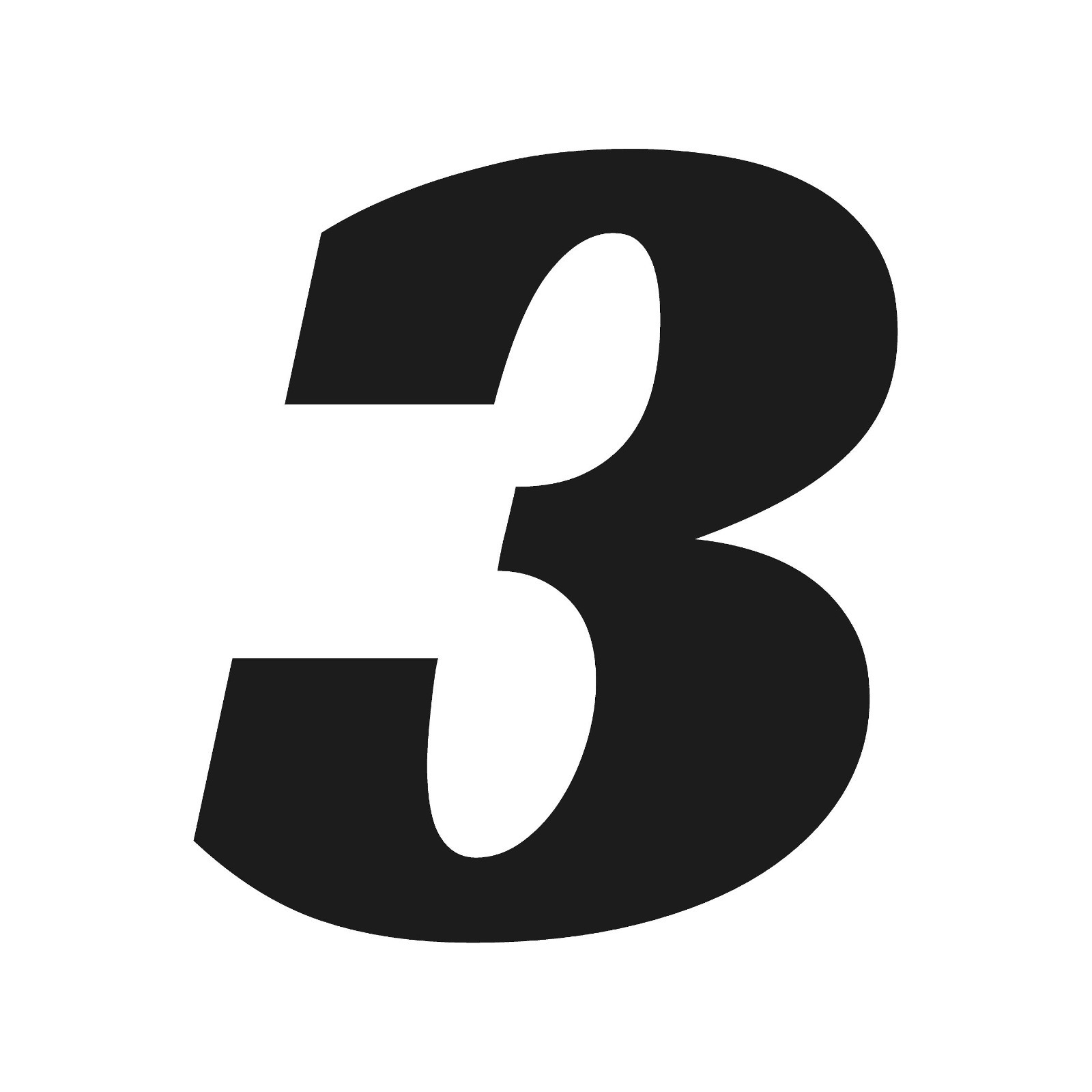 Racing Number 3 Varsity font Vinyl decal Three race sports font Sticker