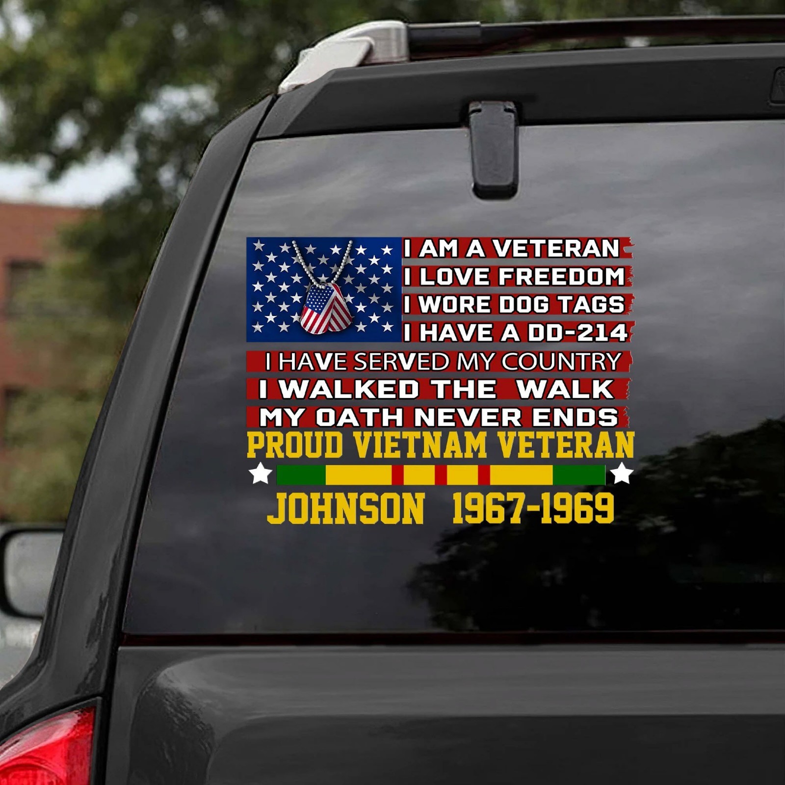 Personalized Vietnam Veteran Car Sticker Proud Military Window Decal Vinyl Decor