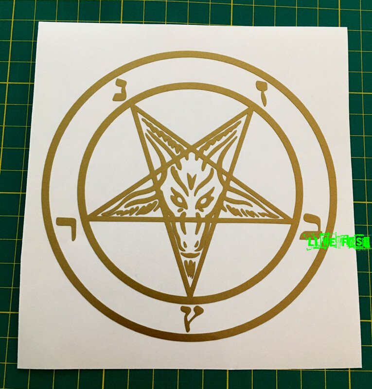 BAPHOMET PENTAGRAM DECAL STICKER VINYL satan black metal death metal goth gothic