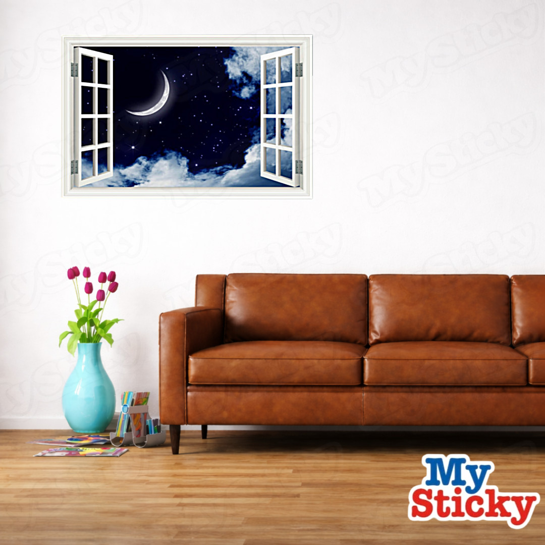 Full Colour NIGHT SKY MOON Dream wall art sticker decal transfer Graphic WSD396