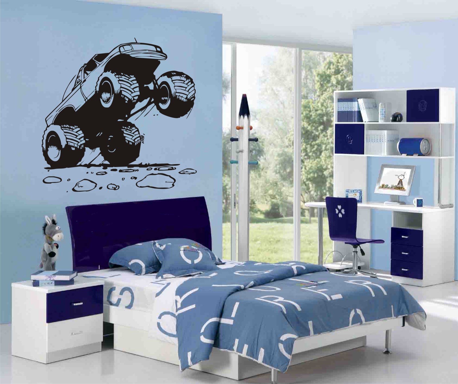 BIG FOOT MONSTER TRUCK Wall Art Stickers, decals, kids love it!