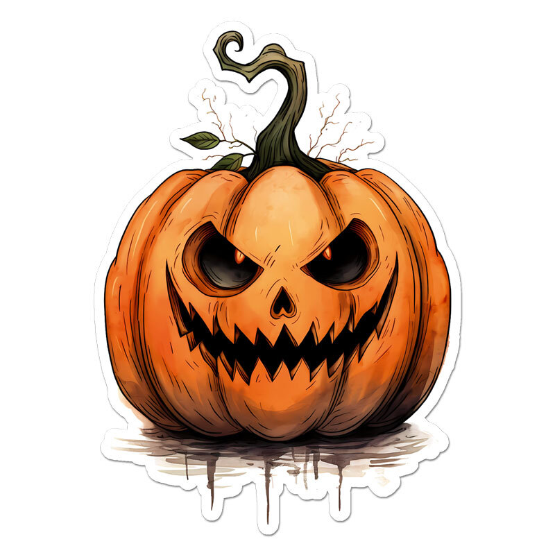 Halloween Pumpkin, Vinyl Decal Sticker, Indoor Outdoor, 3 Sizes, #11614