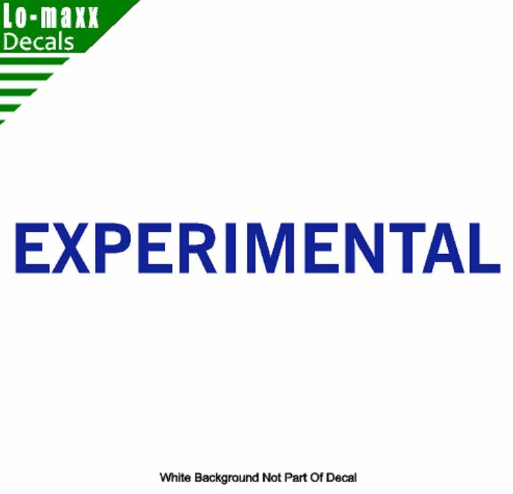 Experimental Aircraft Markings Aviation Superior Quality Die Cut Vinyl Decal