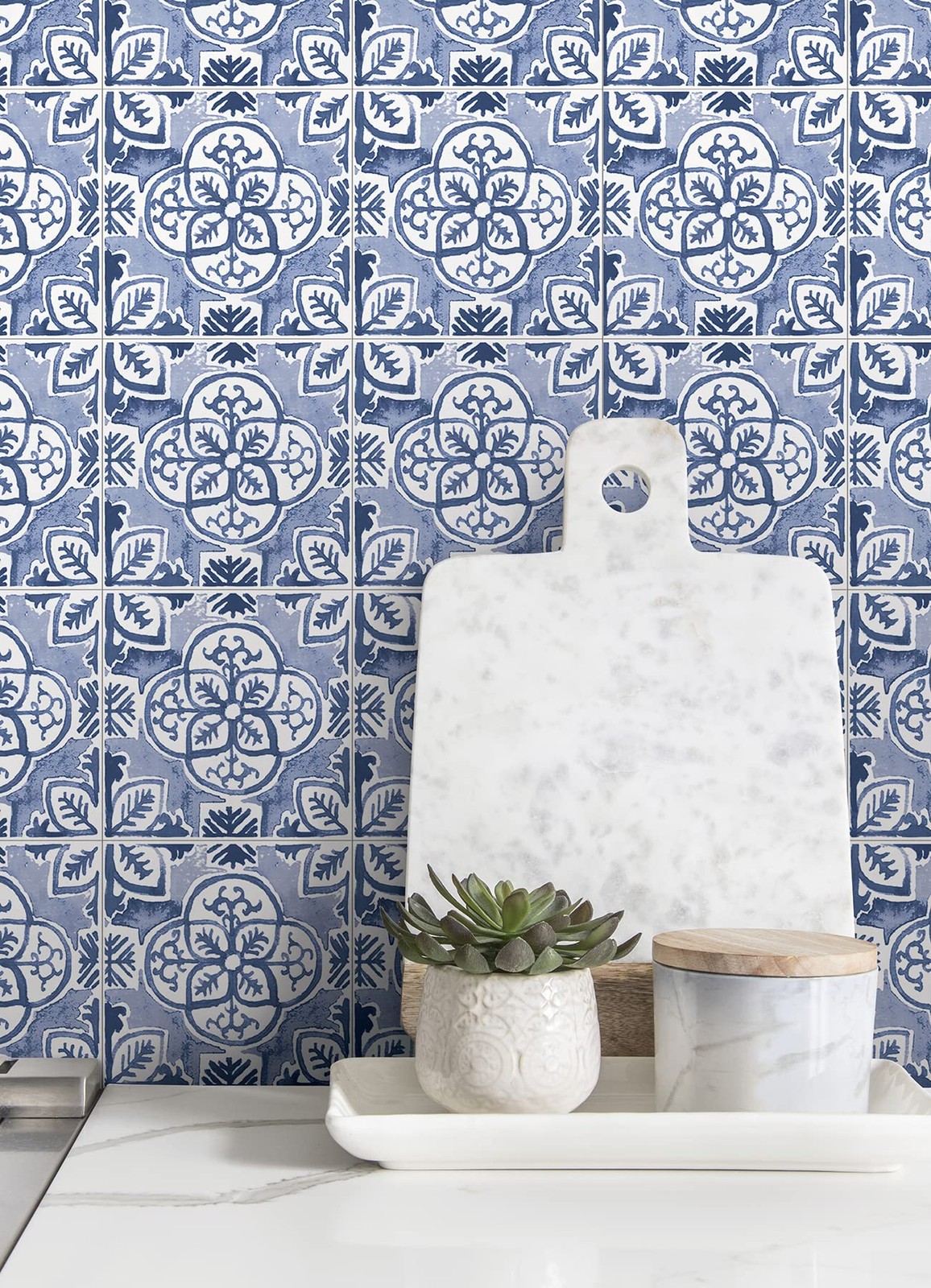 Caeli Peel & Stick Wall Tiles, Blue