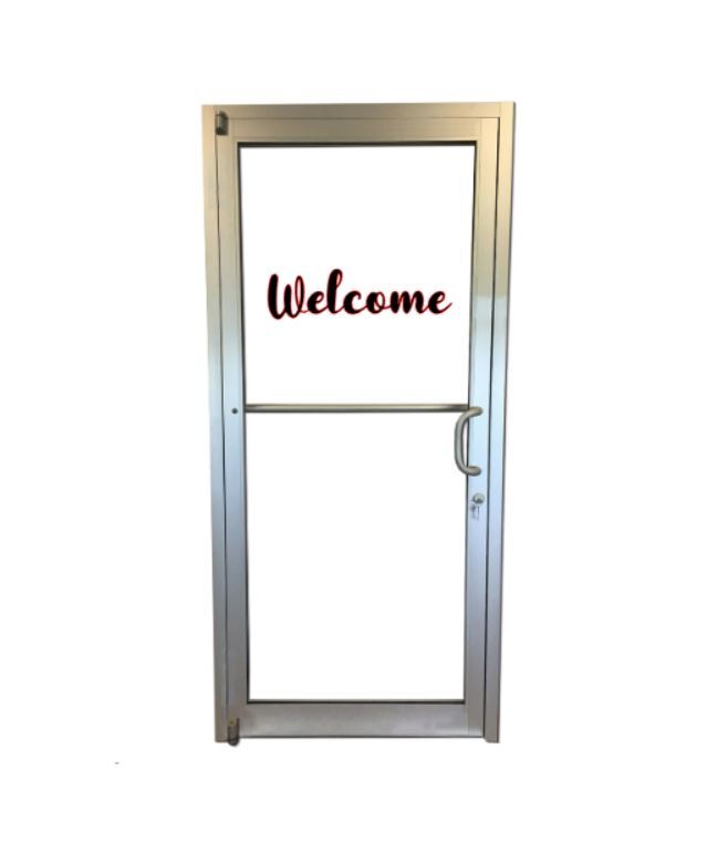 Welcome Decal Vinyl Sticker Sign PICK FONT SIZE COLOR Business Store Home House
