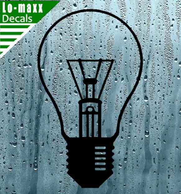 Light Bulb Graphic Art High Quality Various Sizes & Colors Die Cut Vinyl Decal