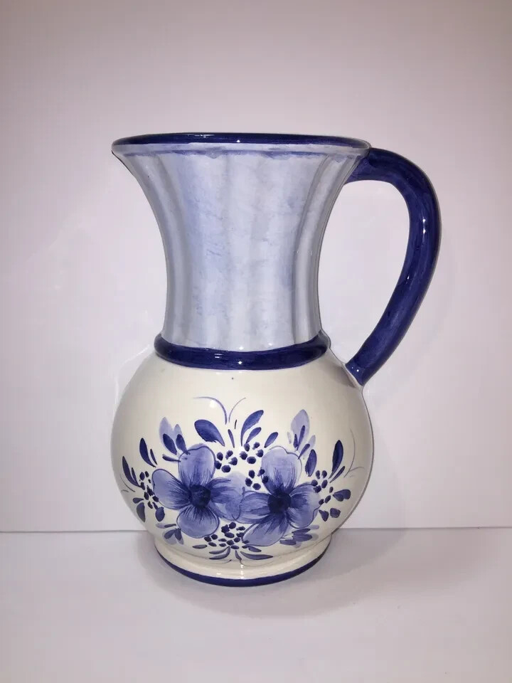 STEBAS Vintage Pottery Large Wall Mount Decor Hourglass Shaped Handle Jug Italy