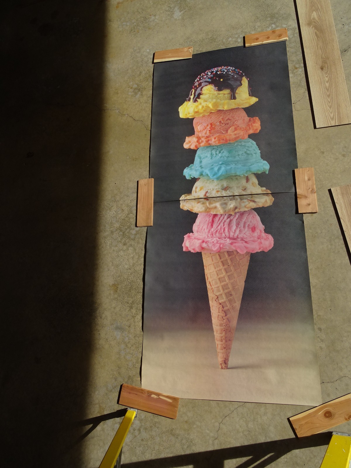 Food Challenge GIANT 5 Scoop Ice Cream Photo Door Wall Mural Poster 82.5” X 34”